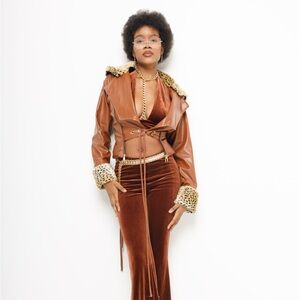 Cropped vixen jacket faux leather